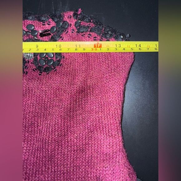 VTG Forever 21 XXI Sweater Tube Top Tunic Babydoll Embroidered sequins Y2K Top M - Picture 6 of 7